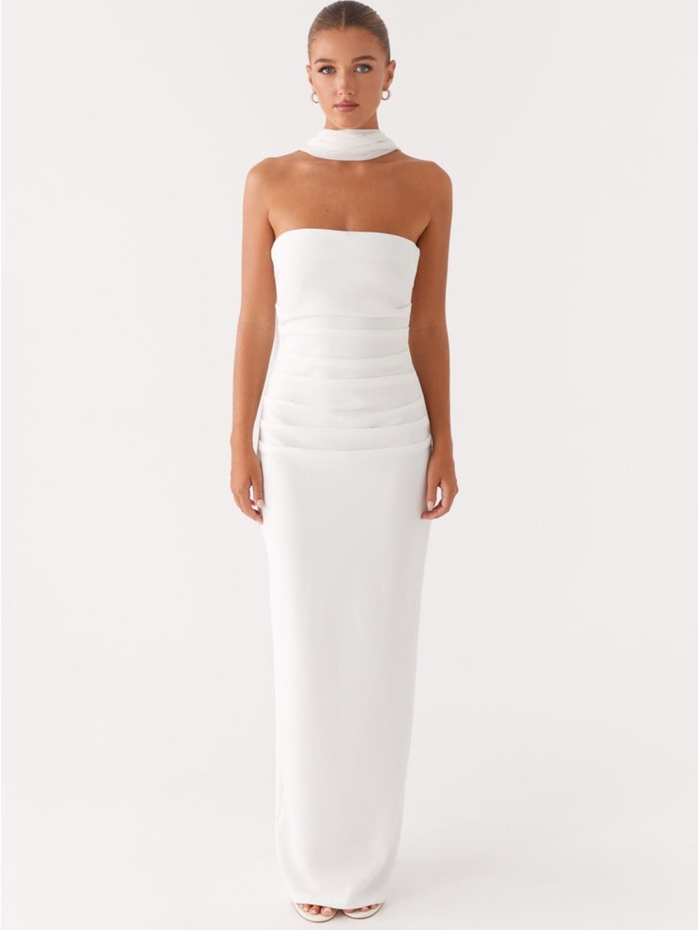 Peppermayo Libra White Sleeveless Maxi Dress